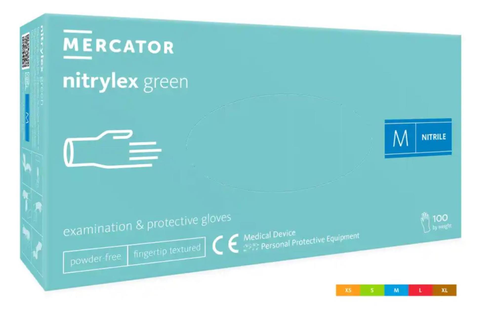 Levně Jednorázové rukavice Nitrylex green, vel. L