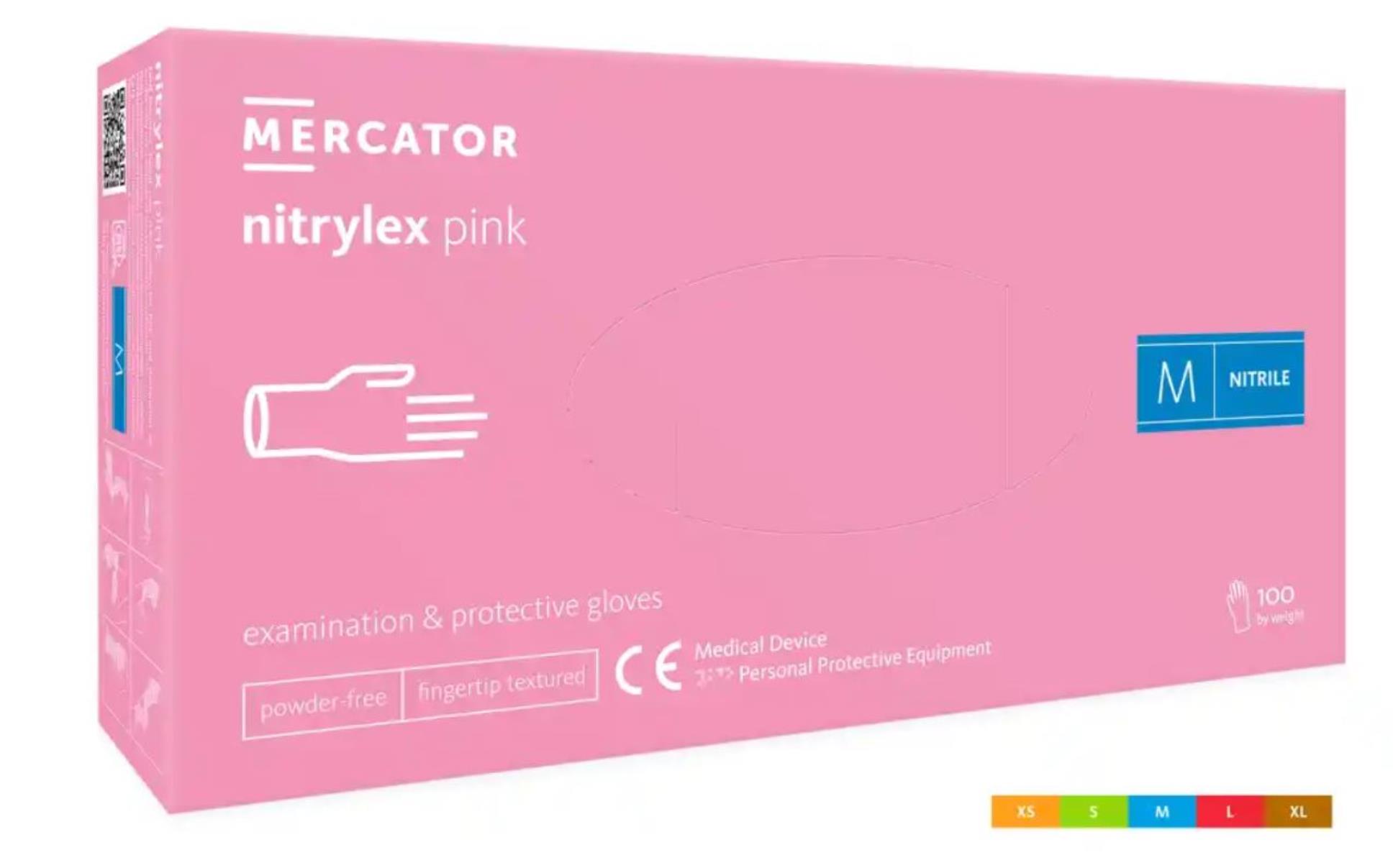 Jednorázové rukavice Nitrylex pink, vel. XL