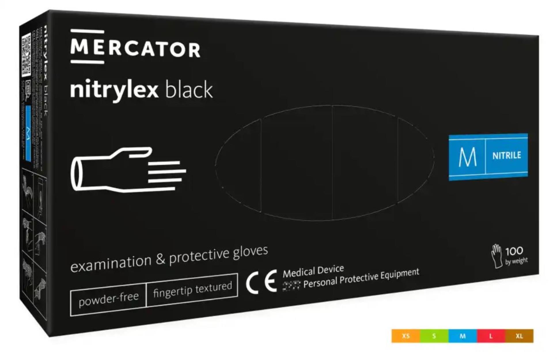 Levně Jednorázové rukavice Nitrylex black, vel. S