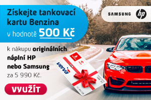 Rozjeďte to s náplněmi HP nebo SAMSUNG a získejte tankovací kartu BENZINA.