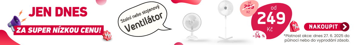 Jen dnes: Stojanový nebo stolní ventilátor již od 249 Kč