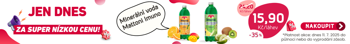 Jen dnes: Minerální voda Mattoni Imuno, 6x 0,7 l jen za 15,90 Kč/láhev