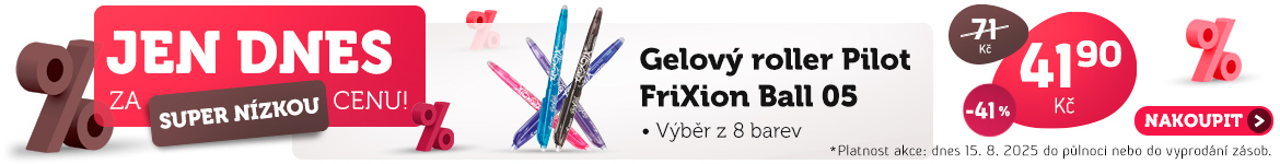 Jen dnes: Gelový roller Pilot FriXion Ball 05  pouze za 41,90 Kč