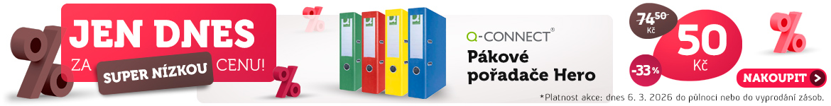 Jen dnes: Pákové pořadače Q-Connect Hero jen za 50 Kč