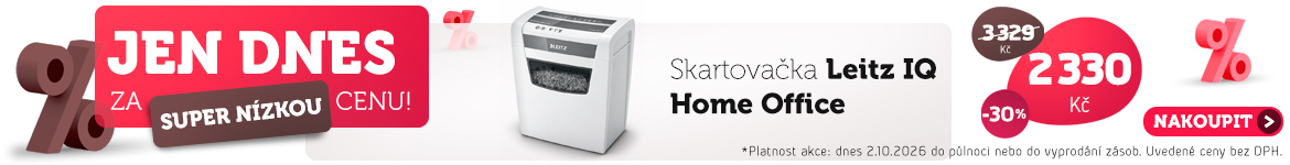 Jen dnes: Skartovačka Leitz IQ Home Office jen za 2330 Kč